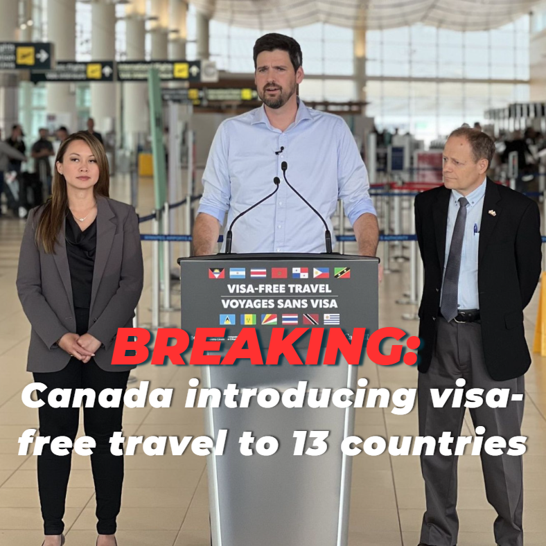 BREAKING: Canada introducing visa-free travel to 13 countries